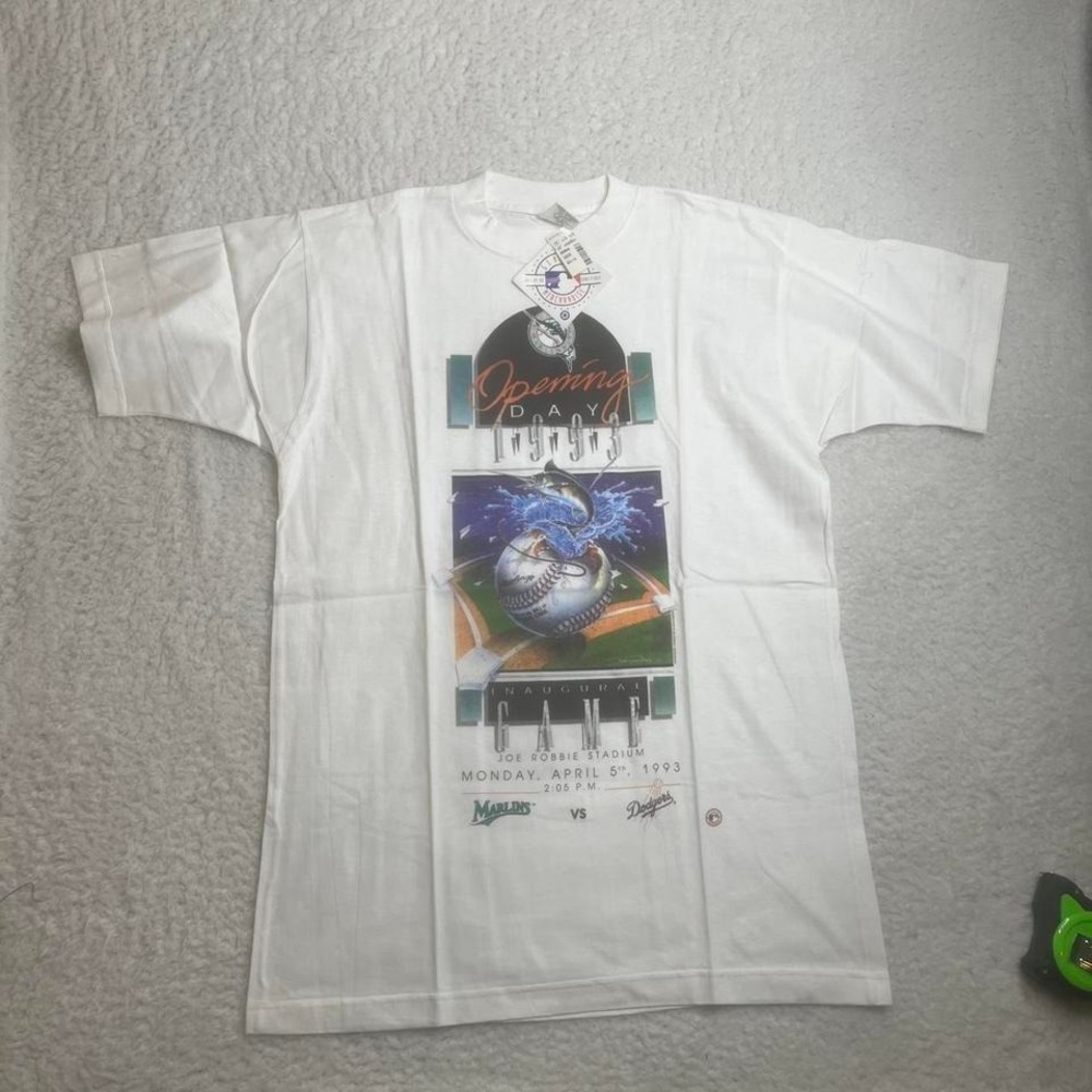 NWT Florida marlins opening day 1993 tshirt‎ mlb single stitch L